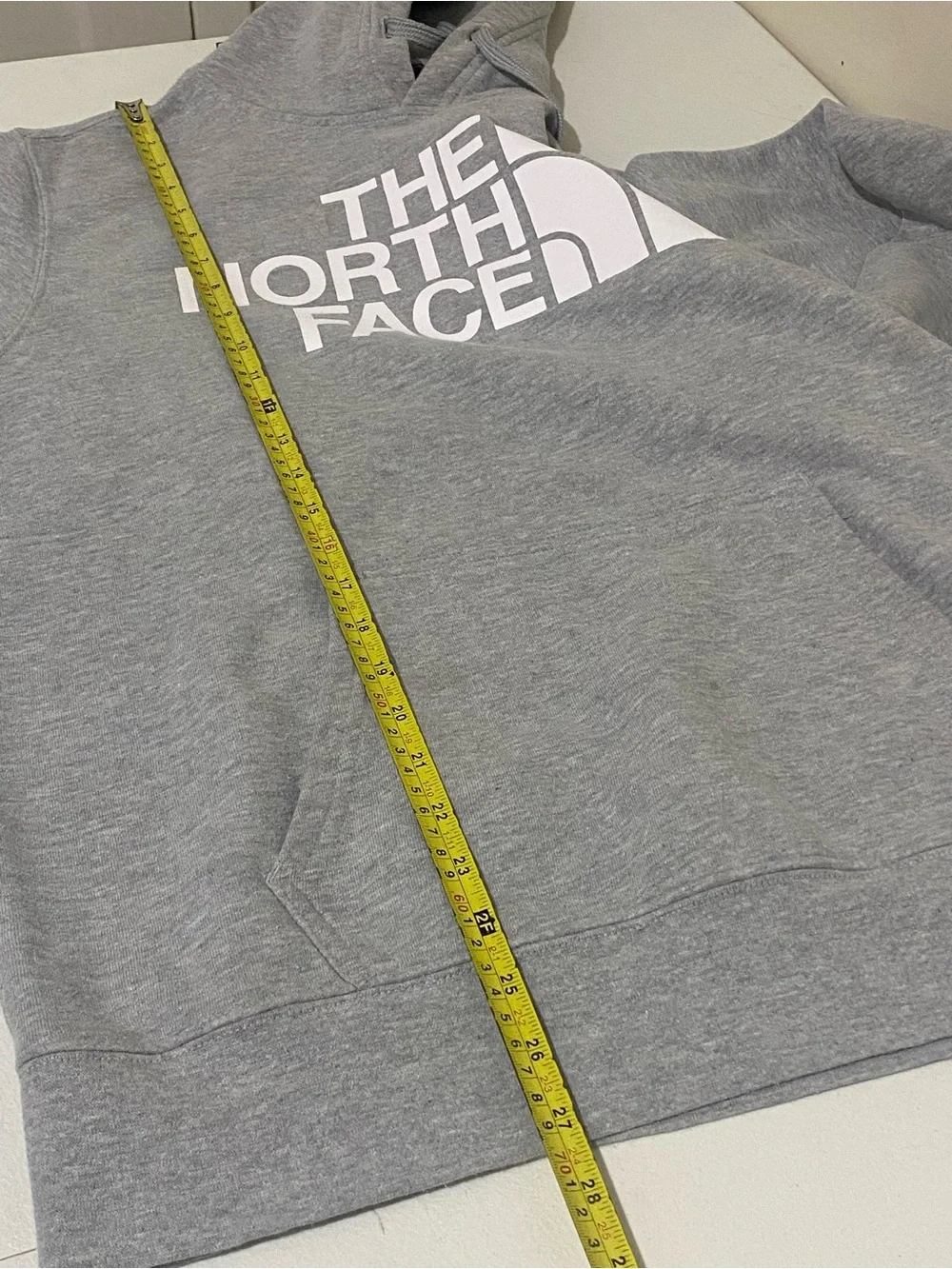 The North Face Men's Light Gray Hoodie with White Logo